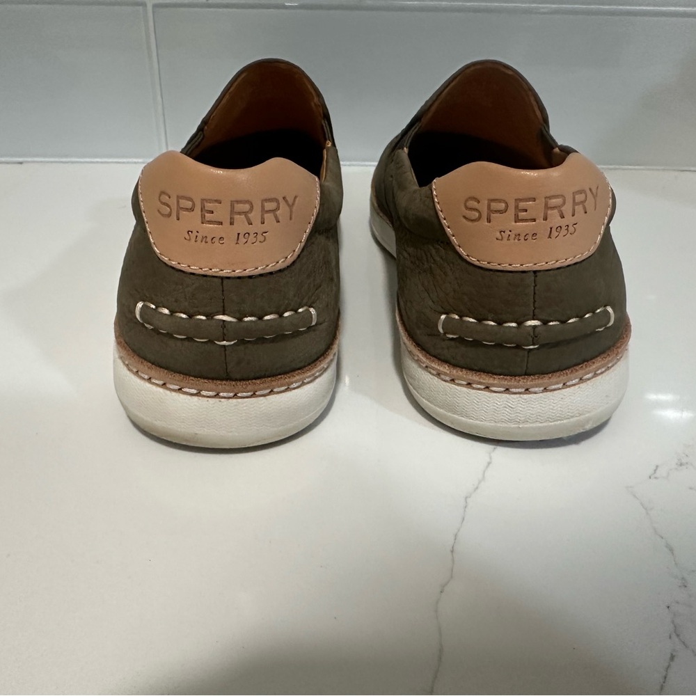 Sperry Top-Sider Gold Cup Rey Sneaker Dark Olive Leather Women's Size 8.5M Shoes - Picture 3 of 13